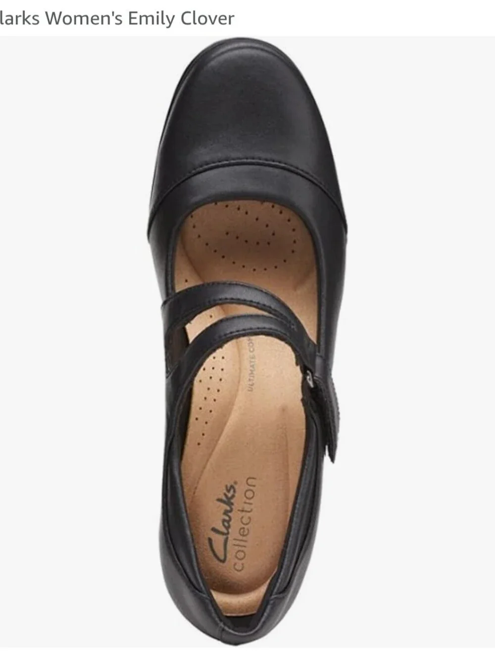 CLARKS EMILY CLOVER MARY JANE BLOCK  HEEL PUMPS. SIZE 8 .5. BLACK.